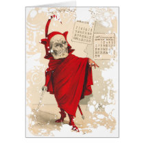Skeleton - Red Devil - "May We Never Meet Him!" Greeting Card