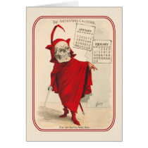 Skeleton - Red Devil - "May We Never Meet Him!" Greeting Card