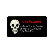 Skeleton Red Skull Spooky Halloween Address Labels
