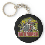Skeleton Rock Drummer Keychain