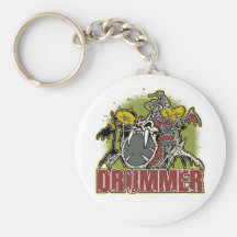 Skeleton Rock Drummer Keychains
