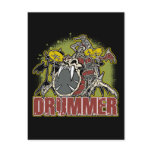 Skeleton Rock Drummer Postcard