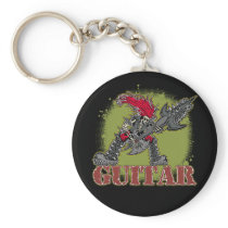 Skeleton Rock Guitarist Keychain