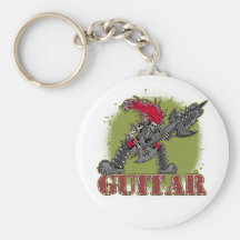 Skeleton Rock Guitarist Keychain