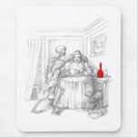 Skeleton Serves Head on Platter Mouse Pad