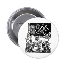 Skeleton Teacher and Students "Day of the Dead" Pin
