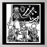 Skeleton Teacher and Students "Day of the Dead" Poster
