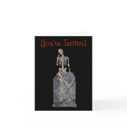 Skeleton Tombstone Halloween Party Invitation card