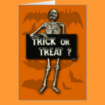 Skeleton Trick or Treat Halloween Cards cards