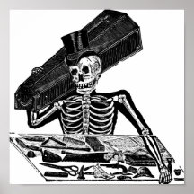 "Skeleton Undertaker" circa 1800's Mexico. Posters