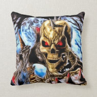 Skeleton Warrior Throw Pillow