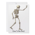 Skeleton Waving Halloween Invitation invitation