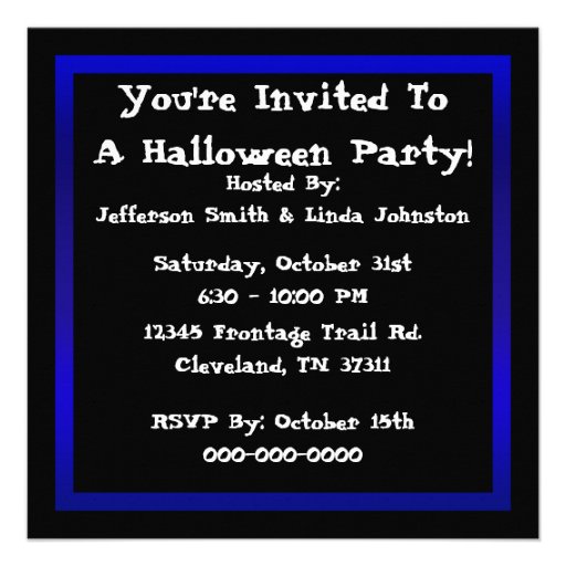 Skeleton Wearing Hat Halloween Party Invitation