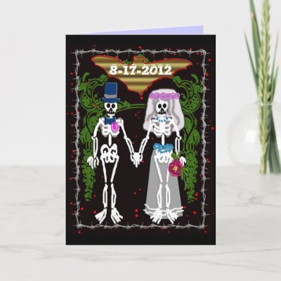 skeleton wedding 1 greeting card