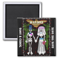 skeleton wedding 1 fridge magnet