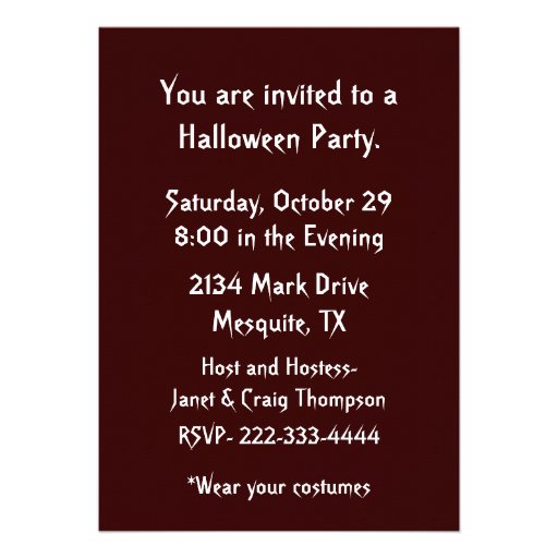 Skeletons Halloween Party Invitation
