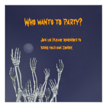 Skeletons - Halloween Party Invitation