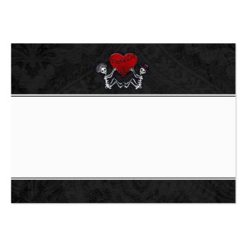 Skeletons Holding Red Heart Blank Place Cards Large Business Cards (pack Of 100) by juliea2010 at Zazzle