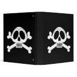 Skelly Basic Cute Skull and Crossbones 3 Ring Binder