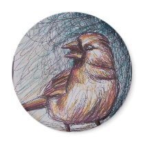 sketch bird magnet