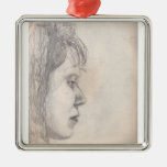 sketch Japanese girl Christmas Ornament