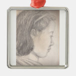 sketch Japanese girl Christmas Ornament