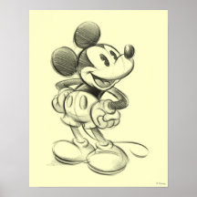 Sketch Mickey Mouse Print