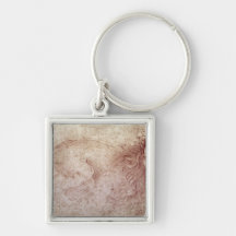 Sketch of a roaring lion key chain