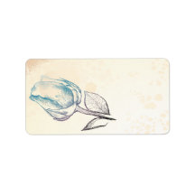 Sketch of a rose, labels