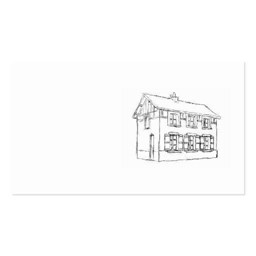 Sketch of an Old House, with Shutters. Business Card Templates (front side)