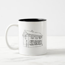 Sketch of an Old House, with Shutters. Coffee Mug