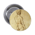 Sketch of Michelangelo's David Statue by Raphael Buttons