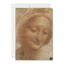 Sketch of Saint Anne by Leonardo da Vinci Personalized Invites