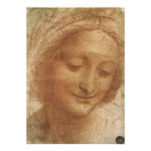 Sketch of Saint Anne by Leonardo da Vinci Personalized Invites