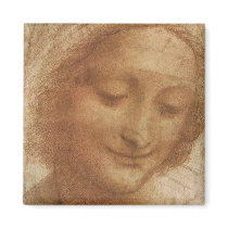 Sketch of Saint Anne by Leonardo da Vinci Fridge Magnets
