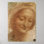 Sketch of Saint Anne by Leonardo da Vinci Poster