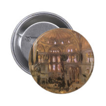 Sketch of Santa Sophia by Sargent, Victorian Art Pinback Button