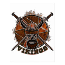 Sketch Viking skull Postcard