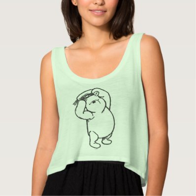 Sketch Winnie the Pooh 1 Flowy Crop Tank Top