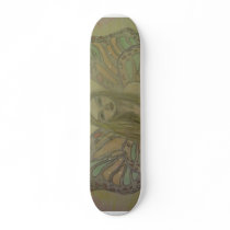 sketched angel art skateboard