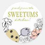 sketched bakery sweets flowers gift tag stickers