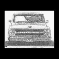 Sketched Chevy Truck postcards