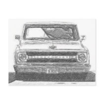 Sketched Chevy Truck postcards
