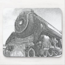Sketched Train Engine mousepads