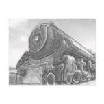 Sketched Train Engine postcards