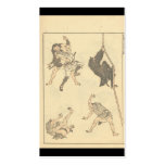 Sketches of Japanese Martial arts, Ninja c. 1800's business cards