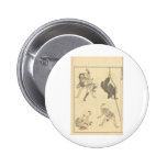 Sketches of Japanese Martial arts, Ninja c. 1800's Pins