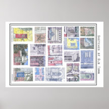 Sketches of Old Town Alexandria, VA Poster