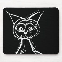 Sketchy Cat Mousepad by Madinagoodway Sketchy Cat Mousepad