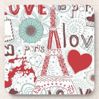 Sketchy Love In Paris. Coaster